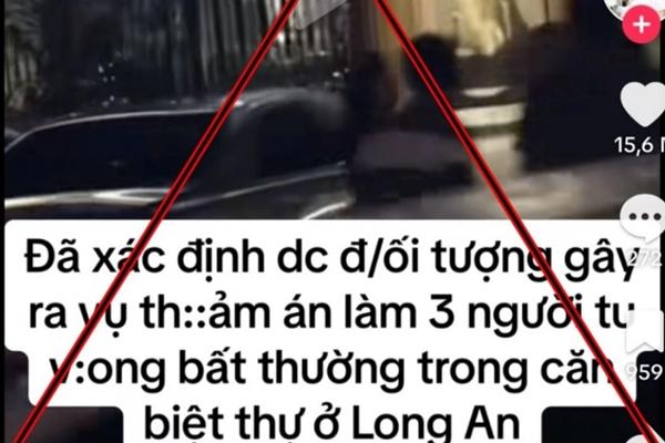 Công an điều tra tin bịa đặt về thảm án 3 người chết ở Long An