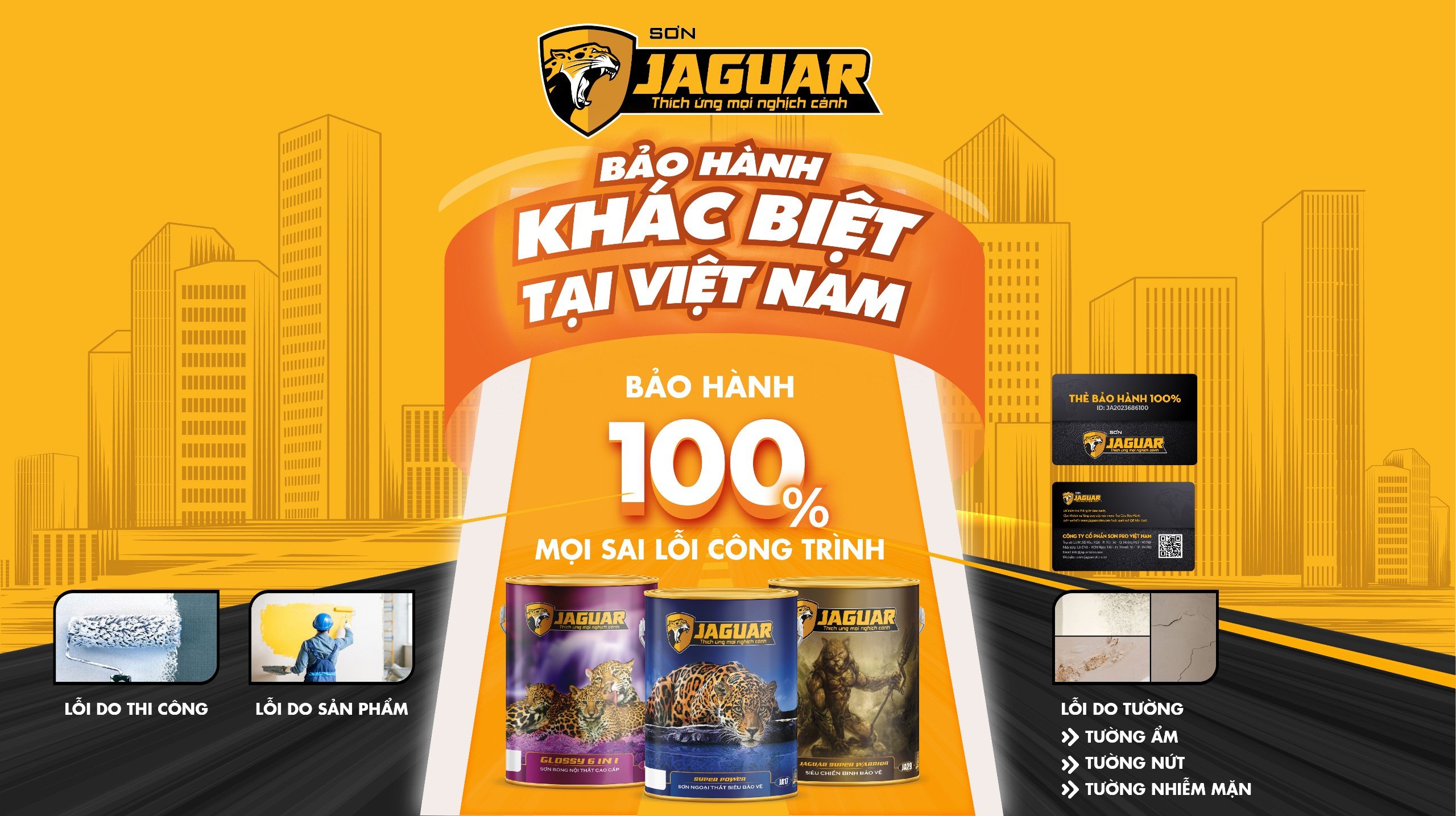   Sơn JAGUAR đồng hành với khách hàng, bảo hành 100% mọi sai lỗi công trình